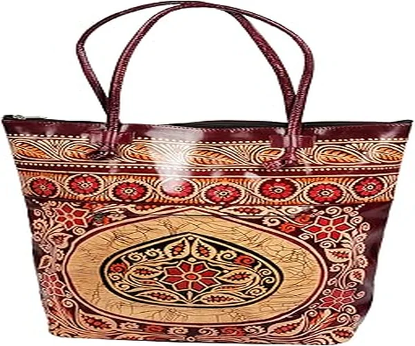 ZINTLeathers Women's Leather Shantiniketan Batik Designed Bag