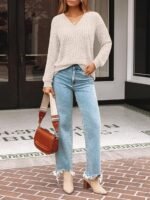 AUTOMET Womens V Neck Long Sleeve Shirt Fall Fashion Tops Tunic Dressy Casual Sweater Clothes Cute Trendy Work Outfits 2026