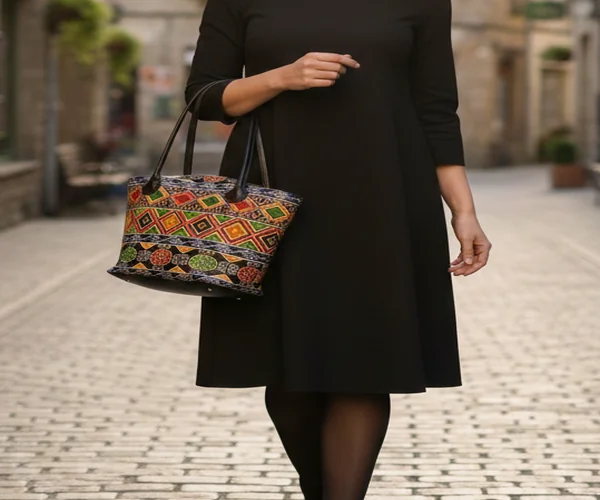 Rangoli Design Handmade Shantiniketan Leather Bag