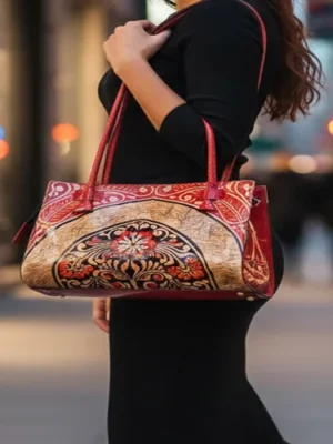 ZINTLeathers Batik Designed Leather Shantiniketan Boho Style Handbag