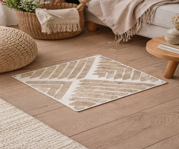 The Modern Minimalist: Sculpted Tufted Chevron Rug