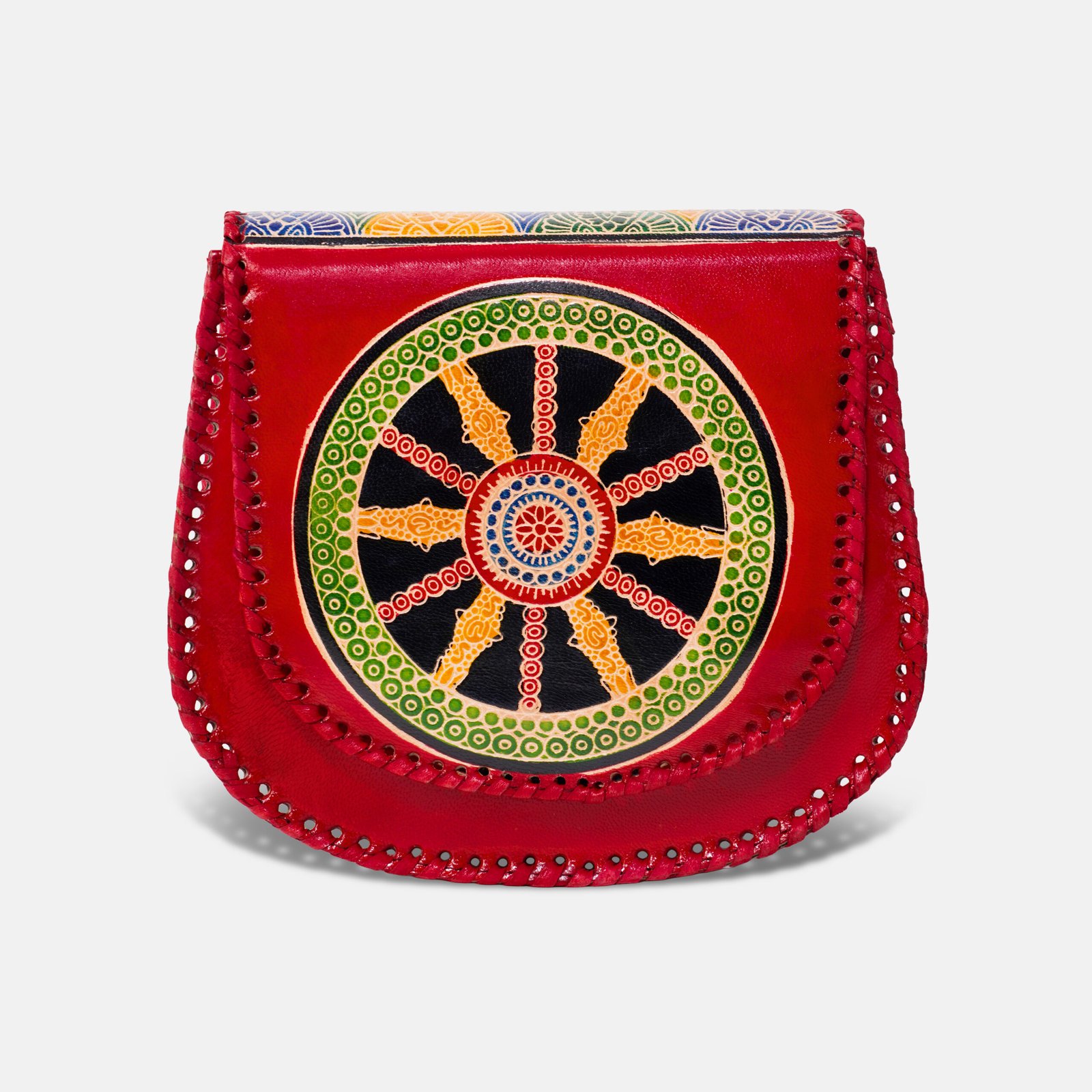 Genuine Shantiniketan leather traditional cross body handstitched sling bag for women