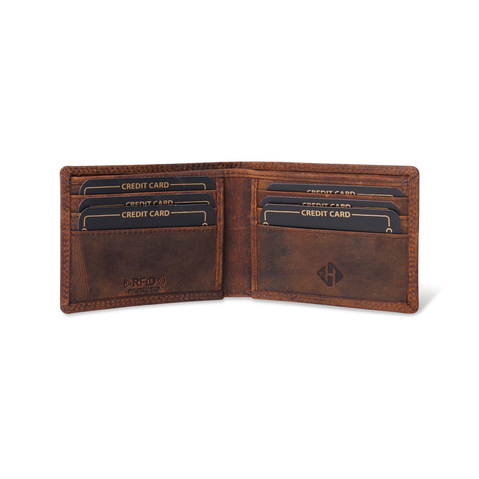 Men’s Brown Leather RFID Blocking Bifold Wallet - Image 5