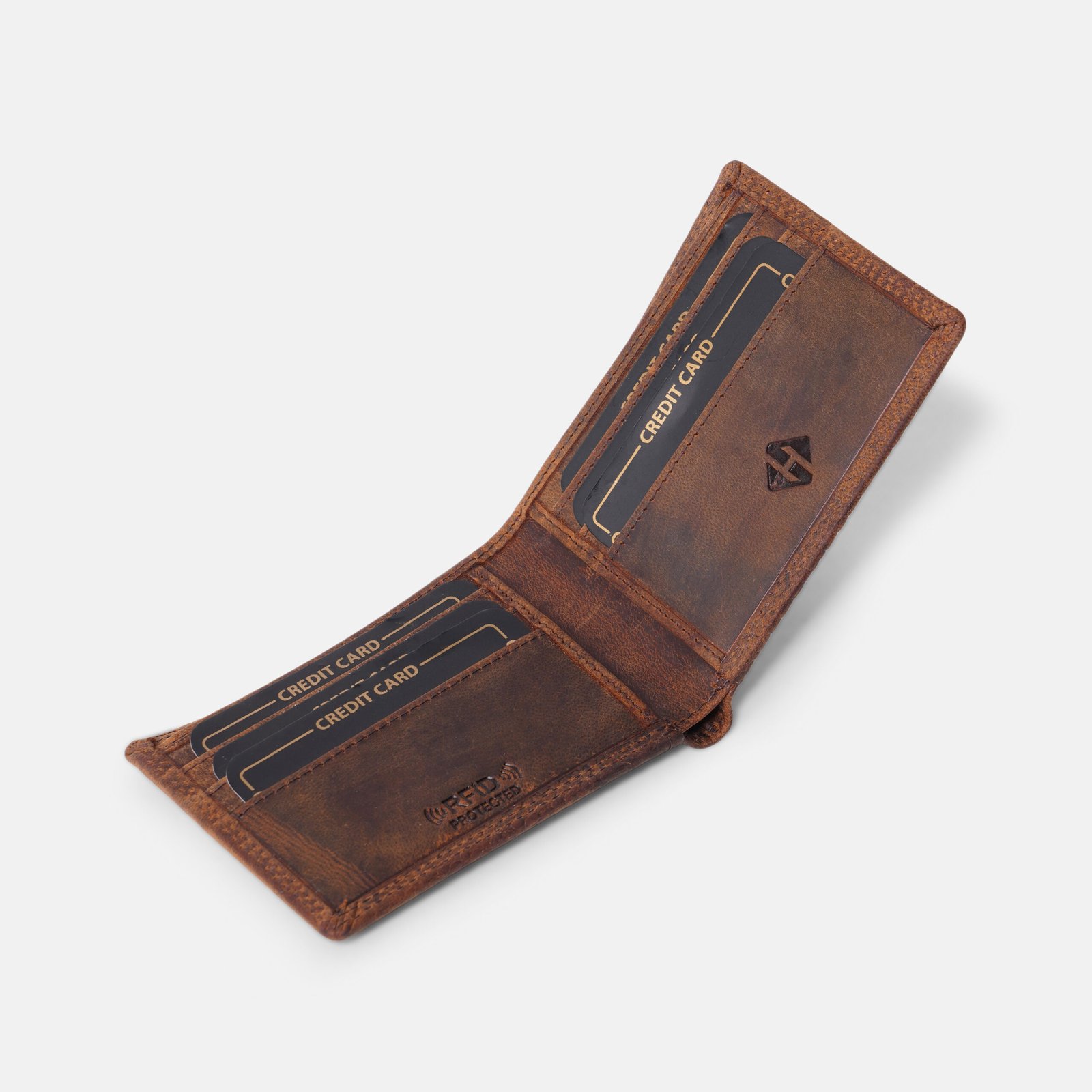 Men’s Brown Leather RFID Blocking Bifold Wallet - Image 4