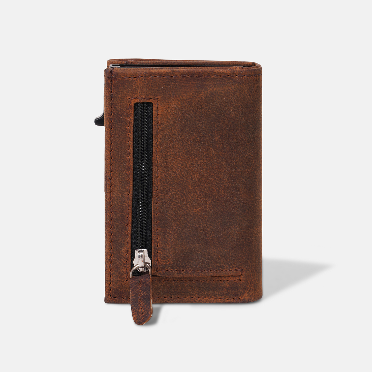 HideNiche Men Casual, Formal Green, Black Genuine Leather, Aluminium RFID Wallet (10 Card Slots) - Image 2