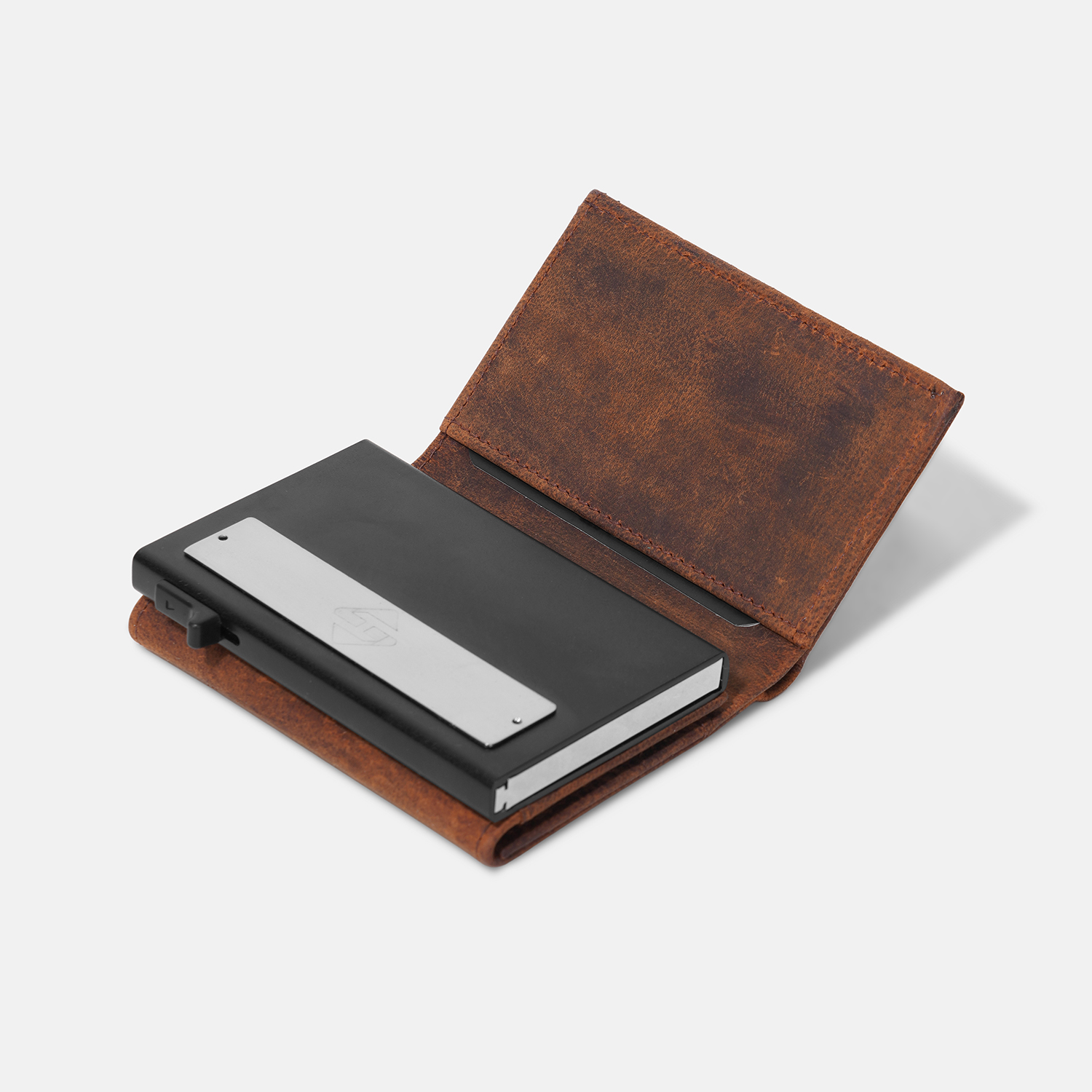 HideNiche Men Casual, Formal Green, Black Genuine Leather, Aluminium RFID Wallet (10 Card Slots) - Image 3