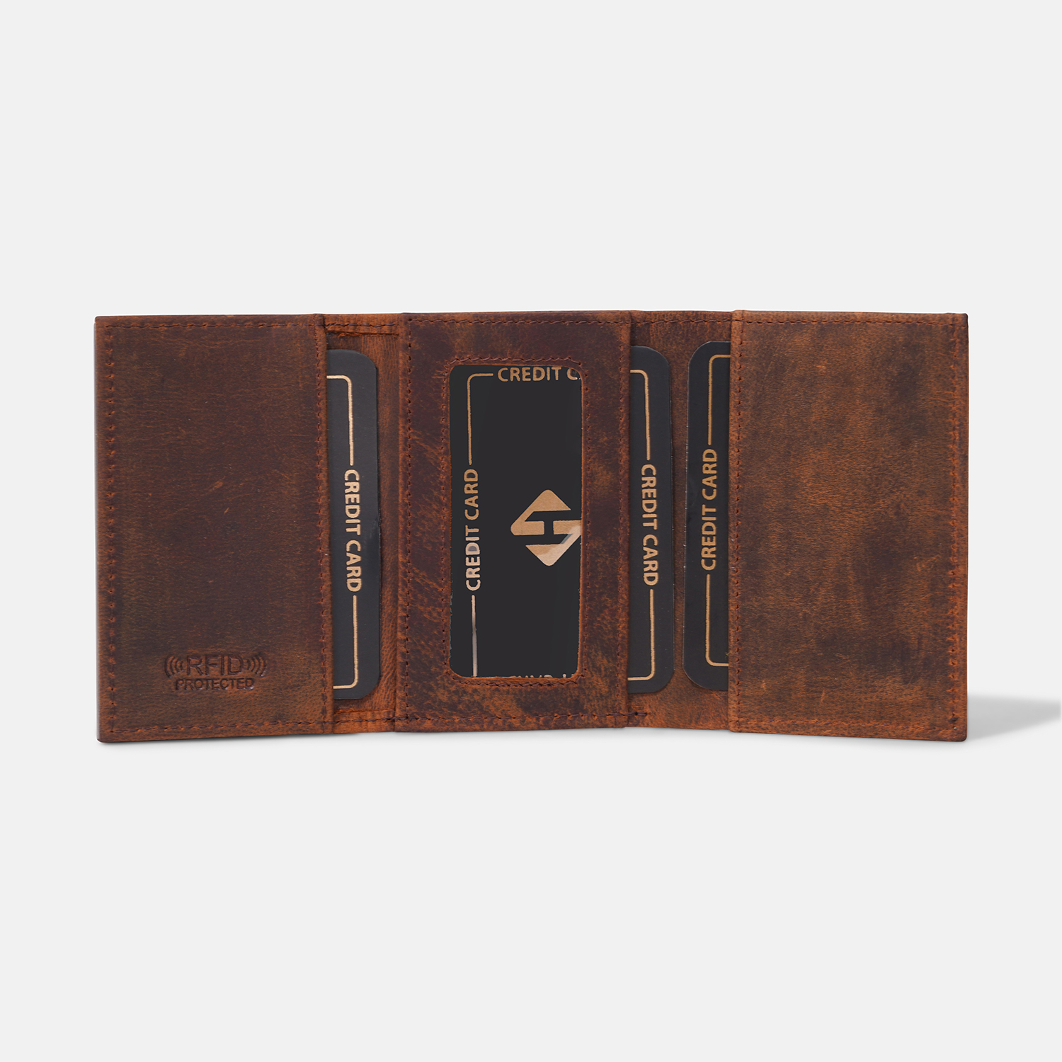 HideNiche Men Casual, Formal Green, Black Genuine Leather, Aluminium RFID Wallet (10 Card Slots) - Image 4