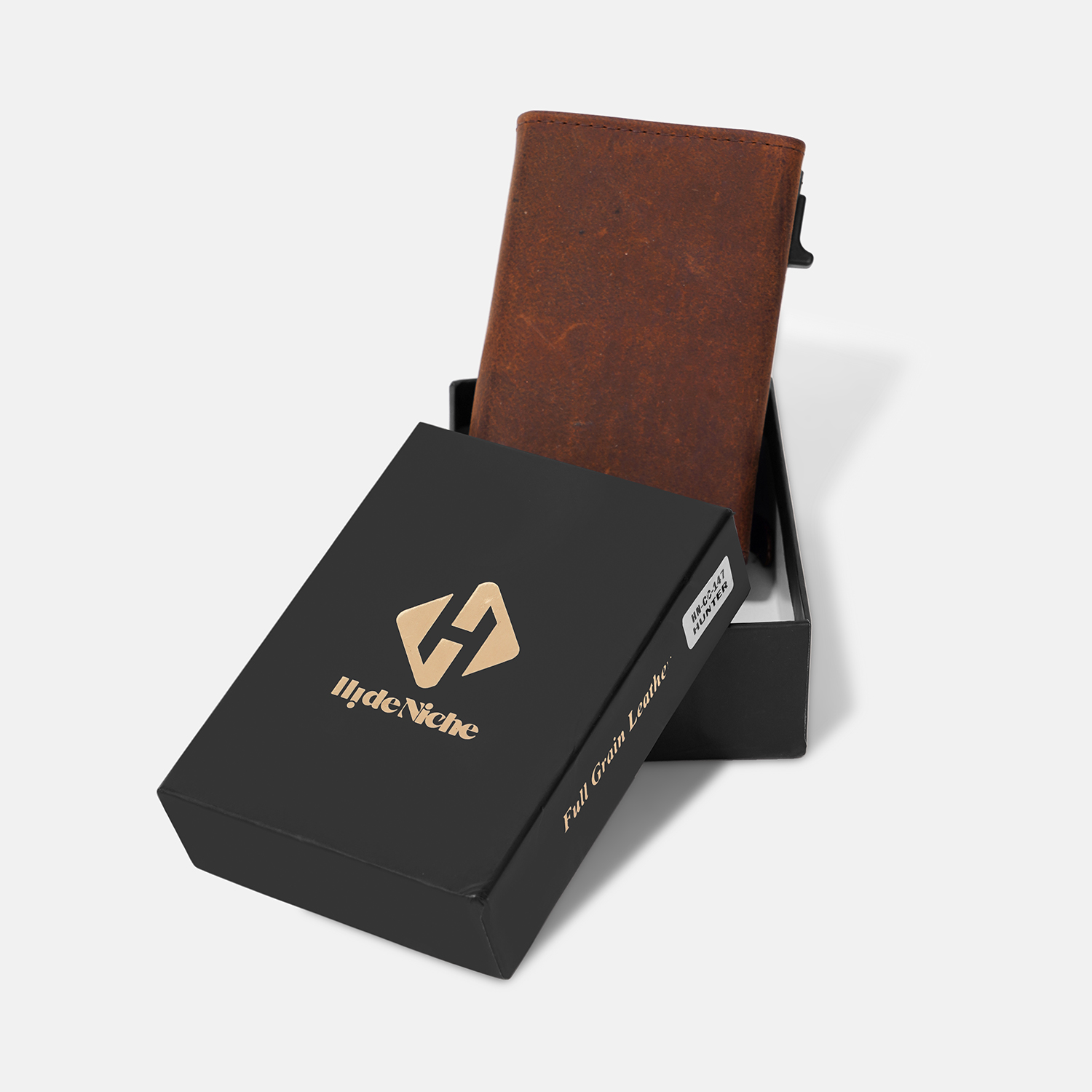 HideNiche Men Casual, Formal Green, Black Genuine Leather, Aluminium RFID Wallet (10 Card Slots)