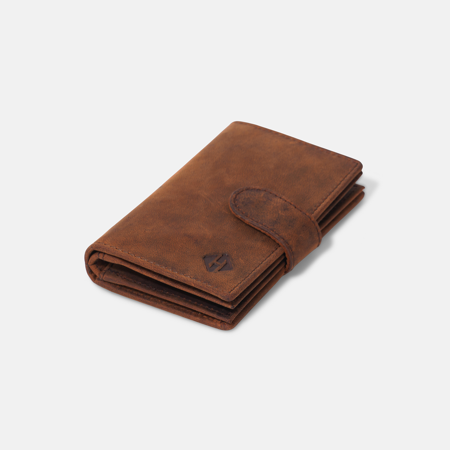 Premium Brown Leather Multi-Card Wallet with ID Windows & Snap Closure - Image 2