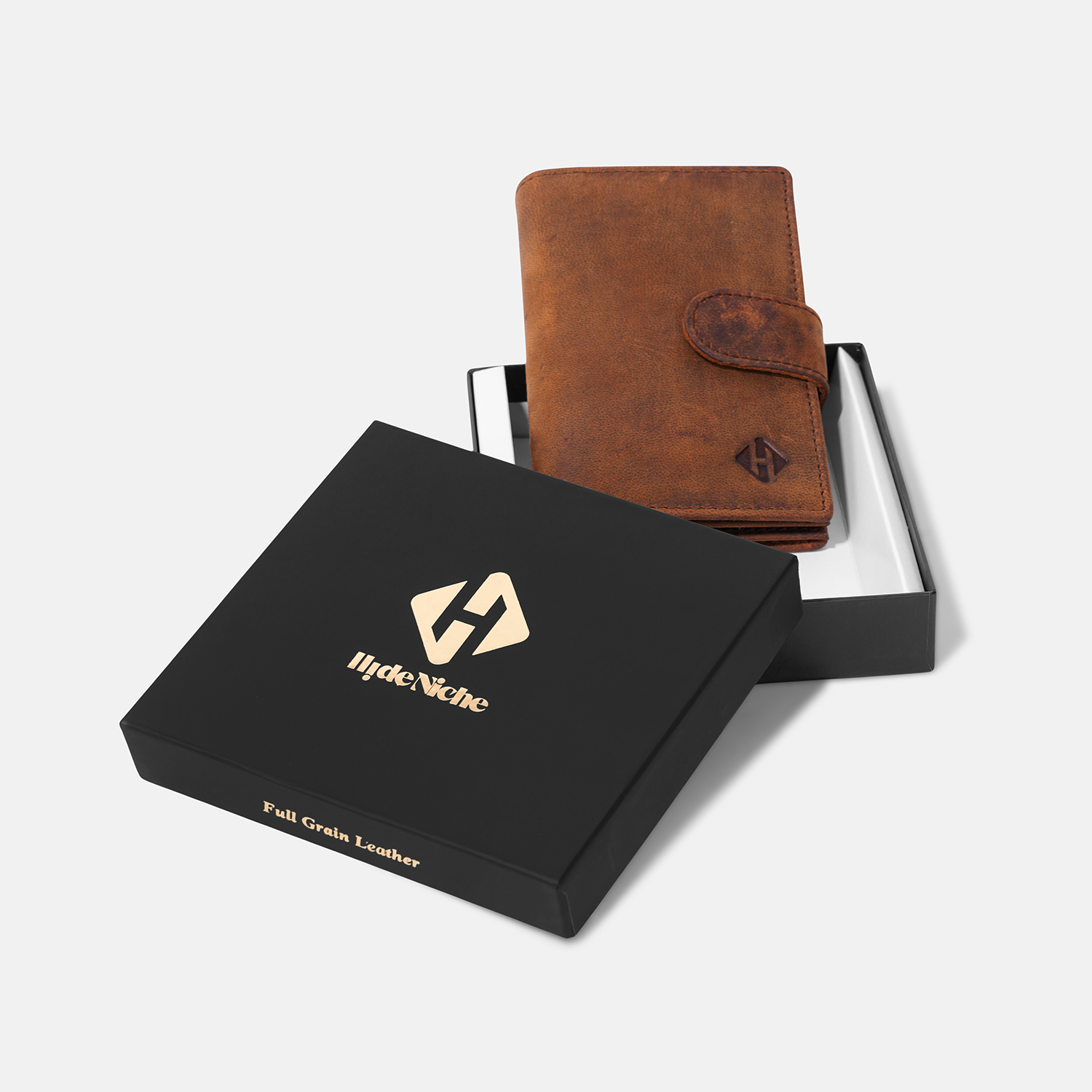 Premium Brown Leather Multi-Card Wallet with ID Windows & Snap Closure