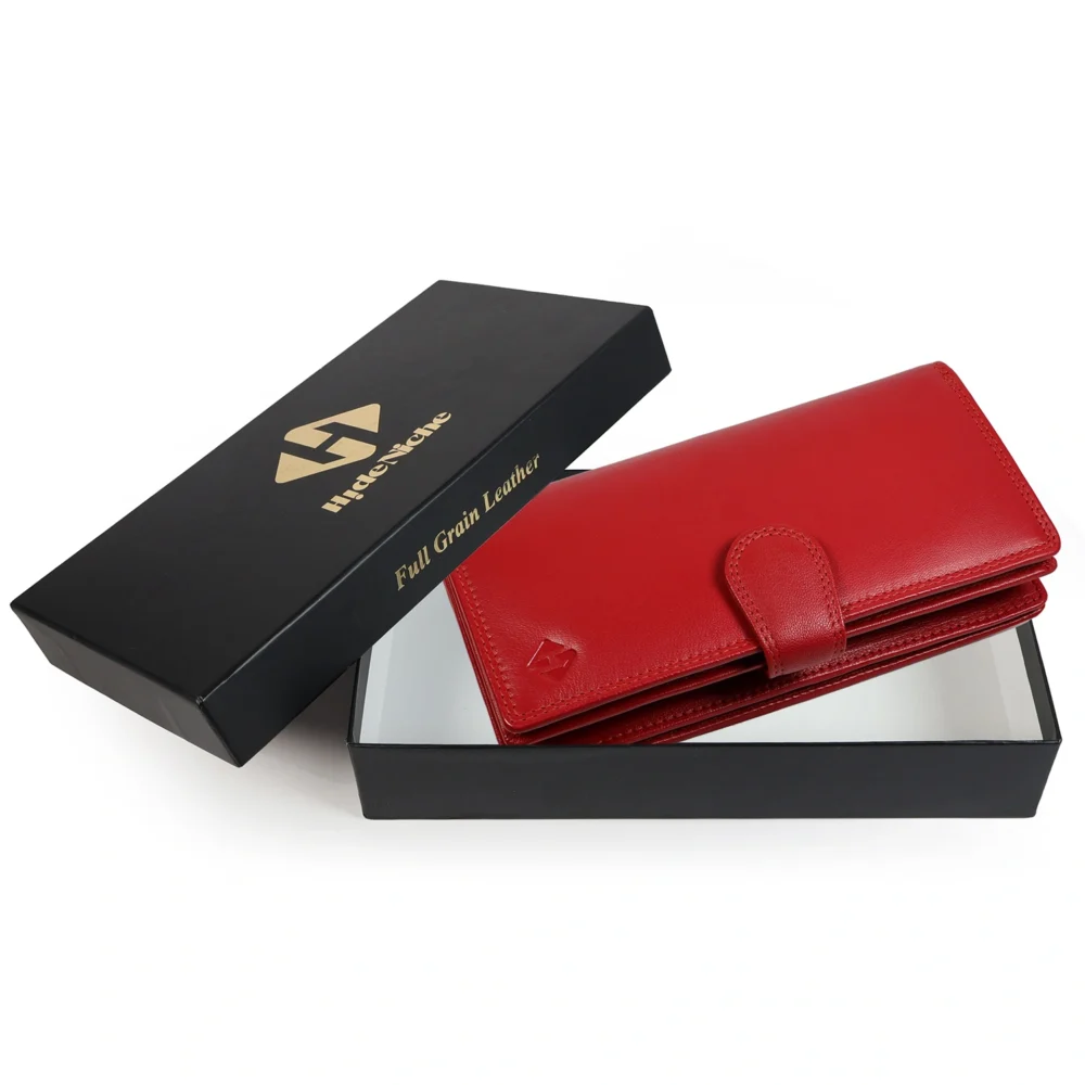 Red Genuine Leather Clutch