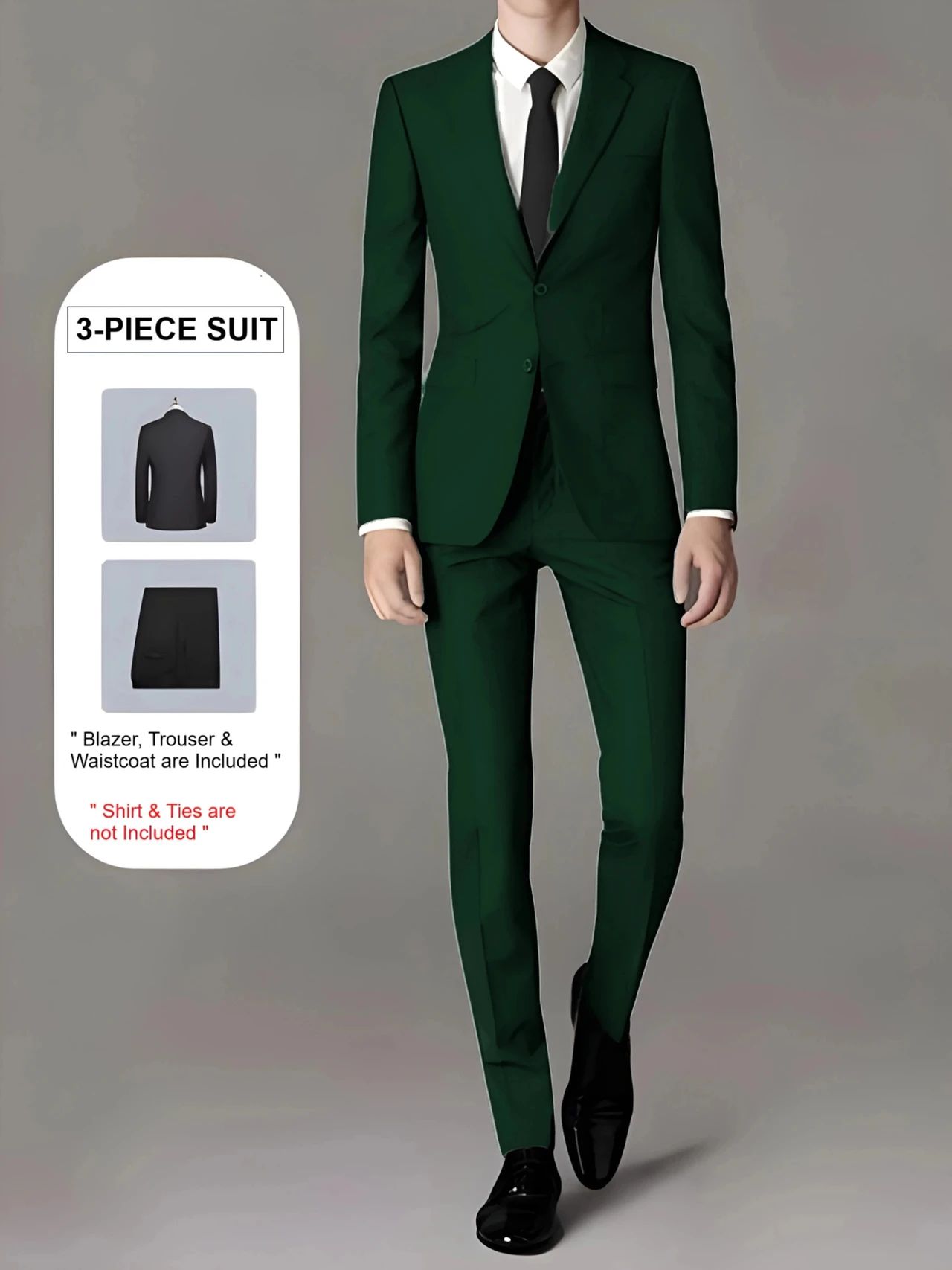 Hide Niche 3 Piece Solid Men Suit - Image 4