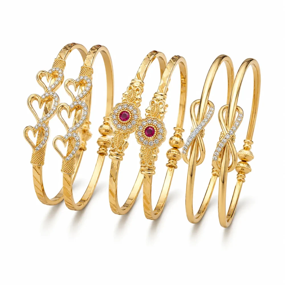Elegant Alloy Gold Plated Bangle for Women